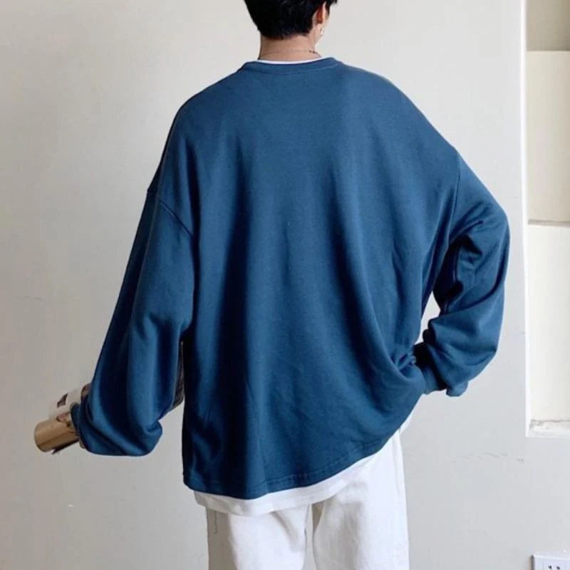 Oversized Mock Two-Piece Long-Sleeve Tee - Image 24