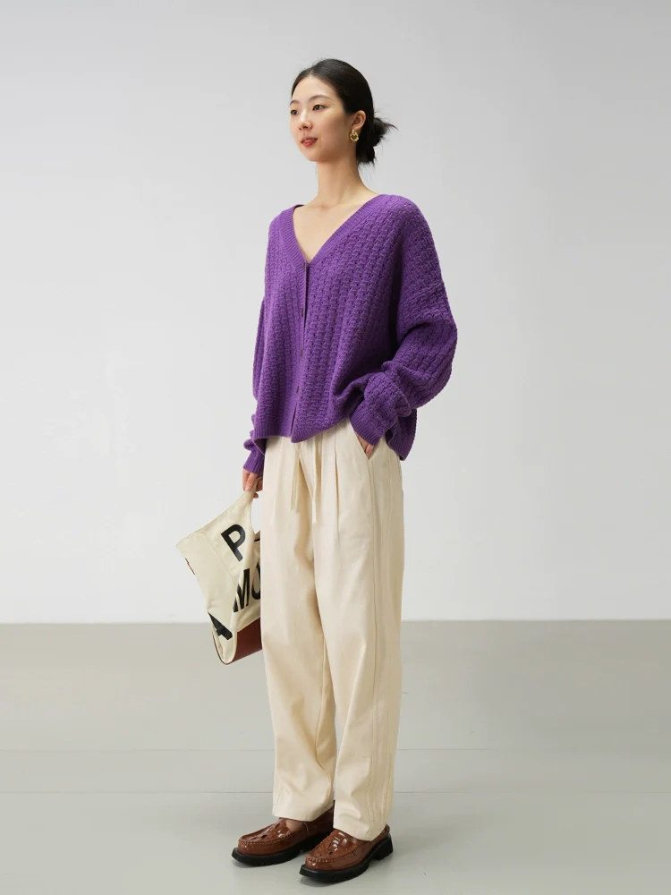 Oversized Open-Knit Button-Down Cardigan - Image 16