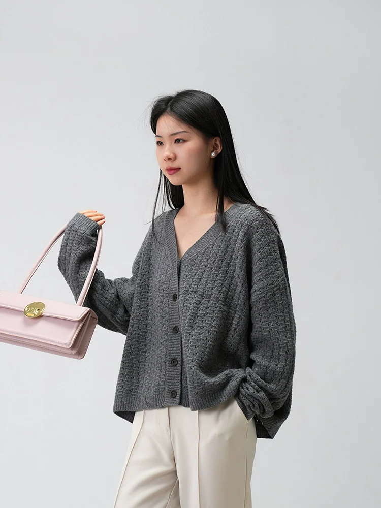 Oversized Open-Knit Button-Down Cardigan - Image 17