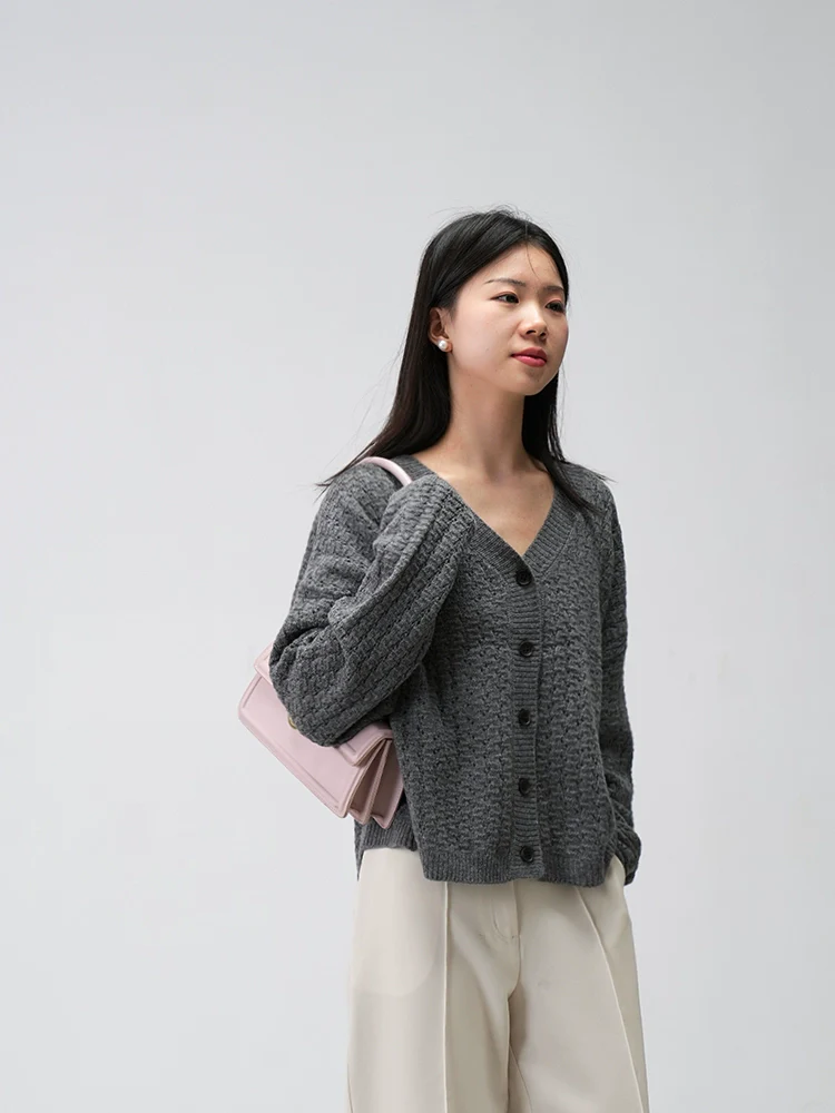 Oversized Open-Knit Button-Down Cardigan - Image 20