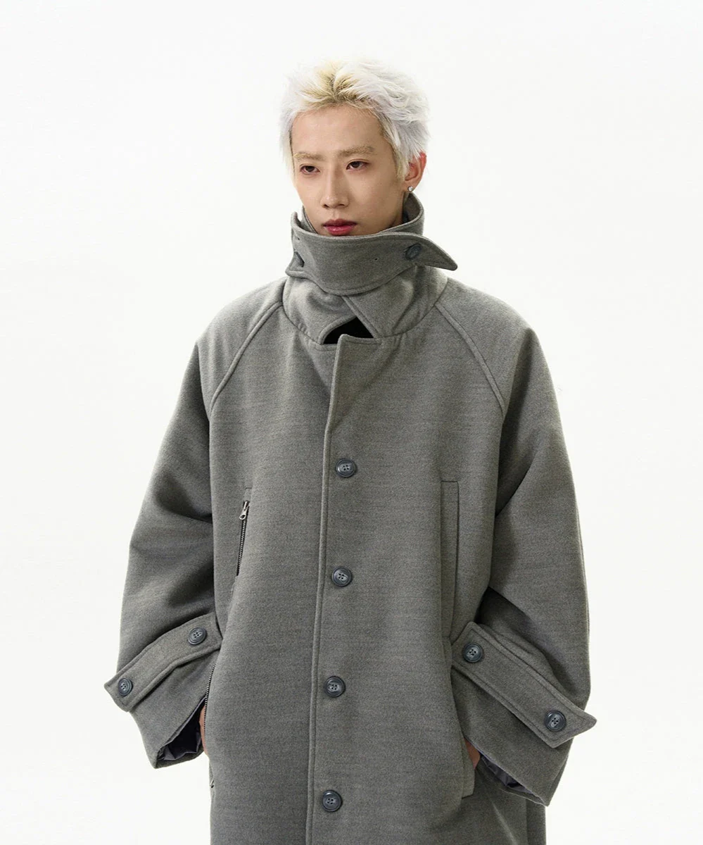 Oversized Panel-Layered Long Overcoat - Image 2