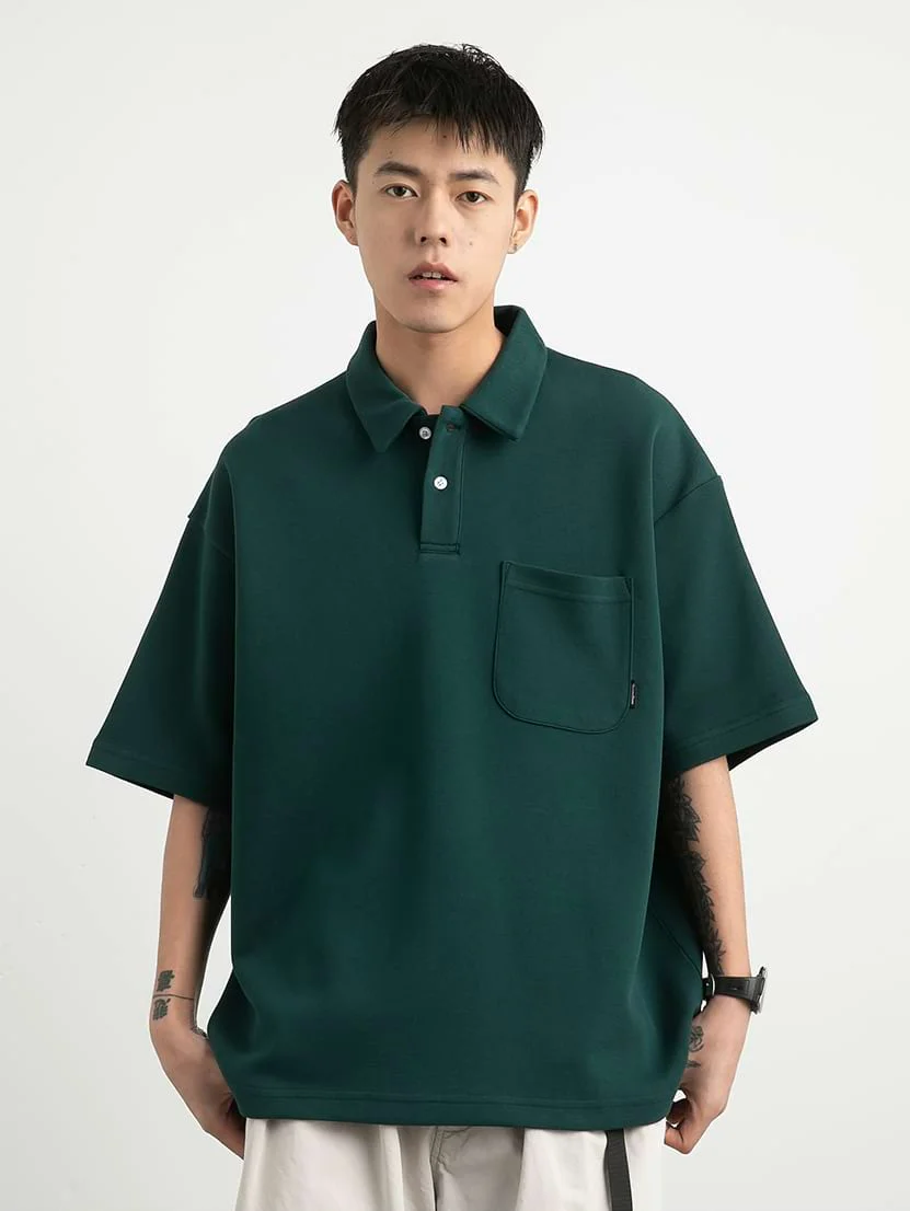 Oversized Polo Shirt with Pocket - Image 12