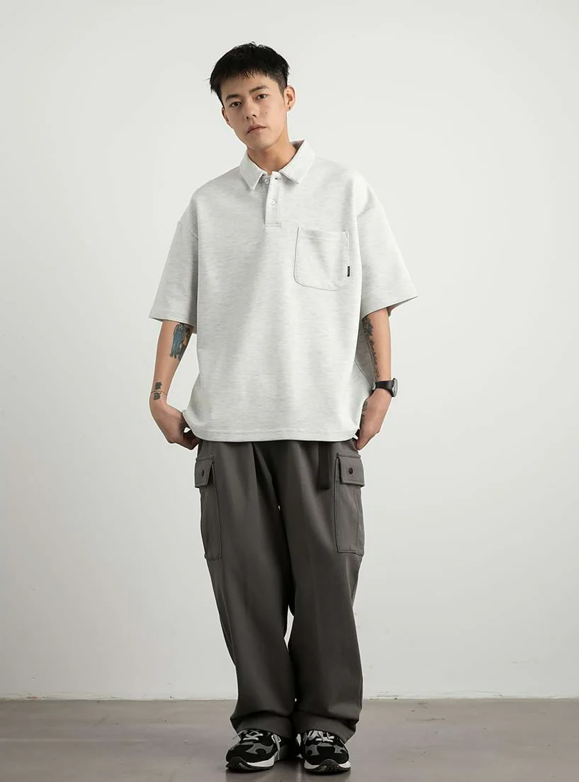 Oversized Polo Shirt with Pocket - Image 5
