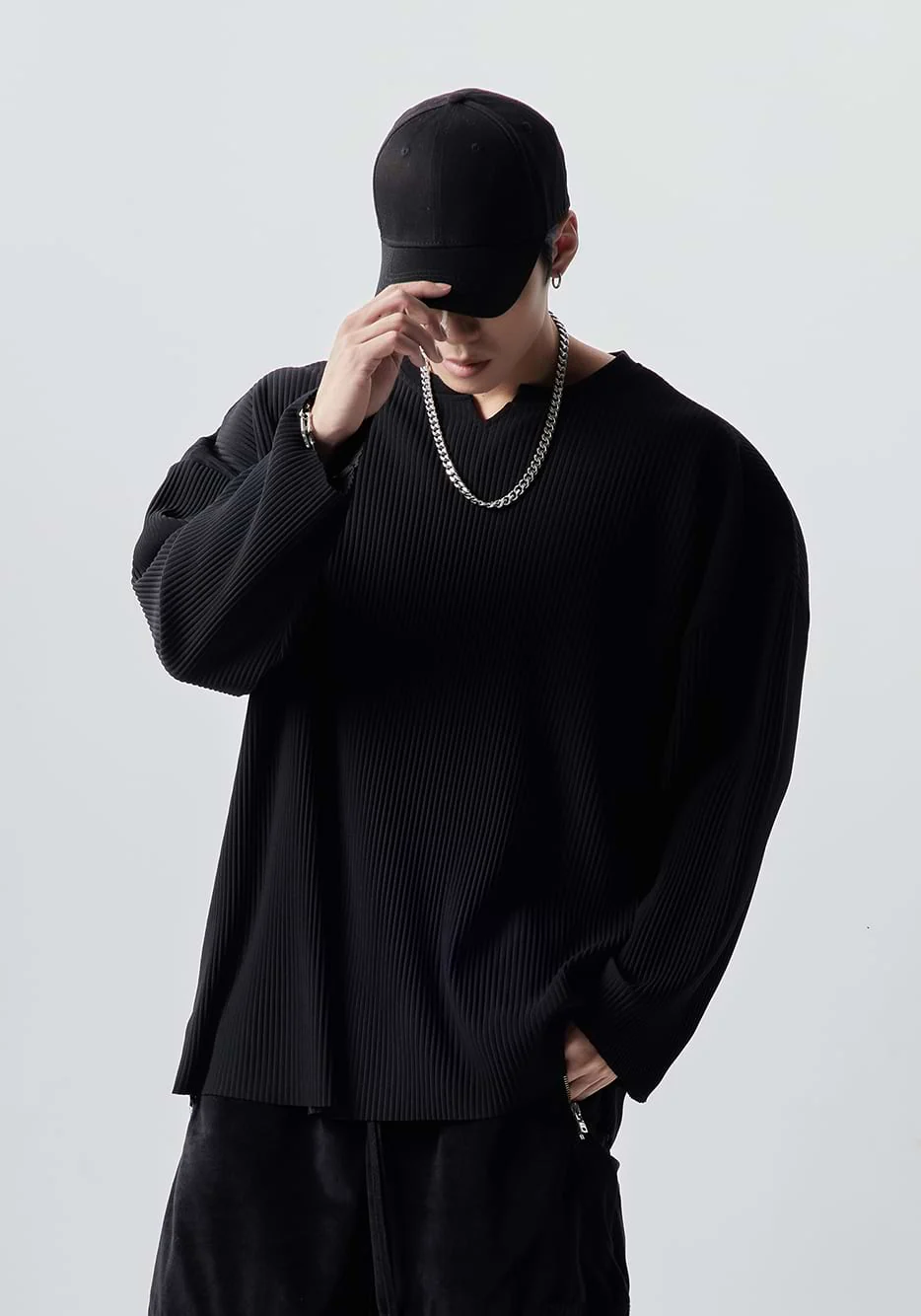 Oversized Ribbed Long Sleeve Shirt - Image 9