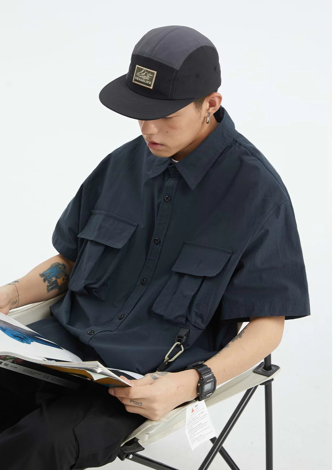 Oversized Short Sleeve Button Shirt - Image 3