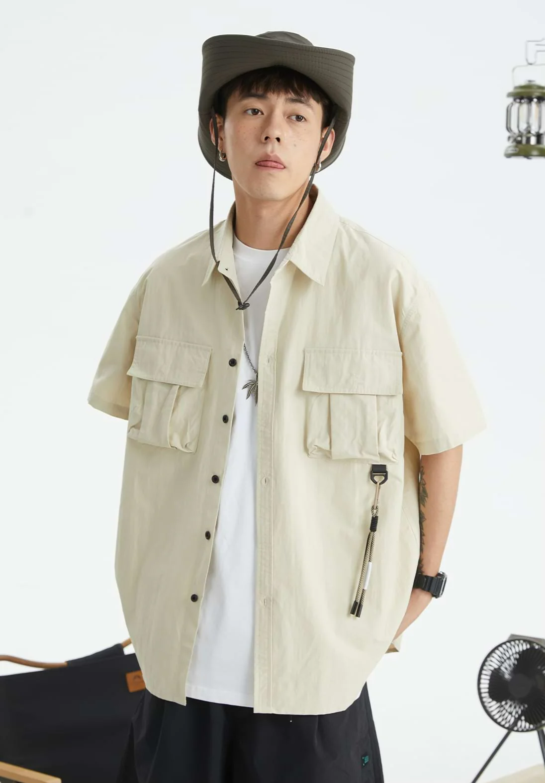 Oversized Short Sleeve Button Shirt - Image 5