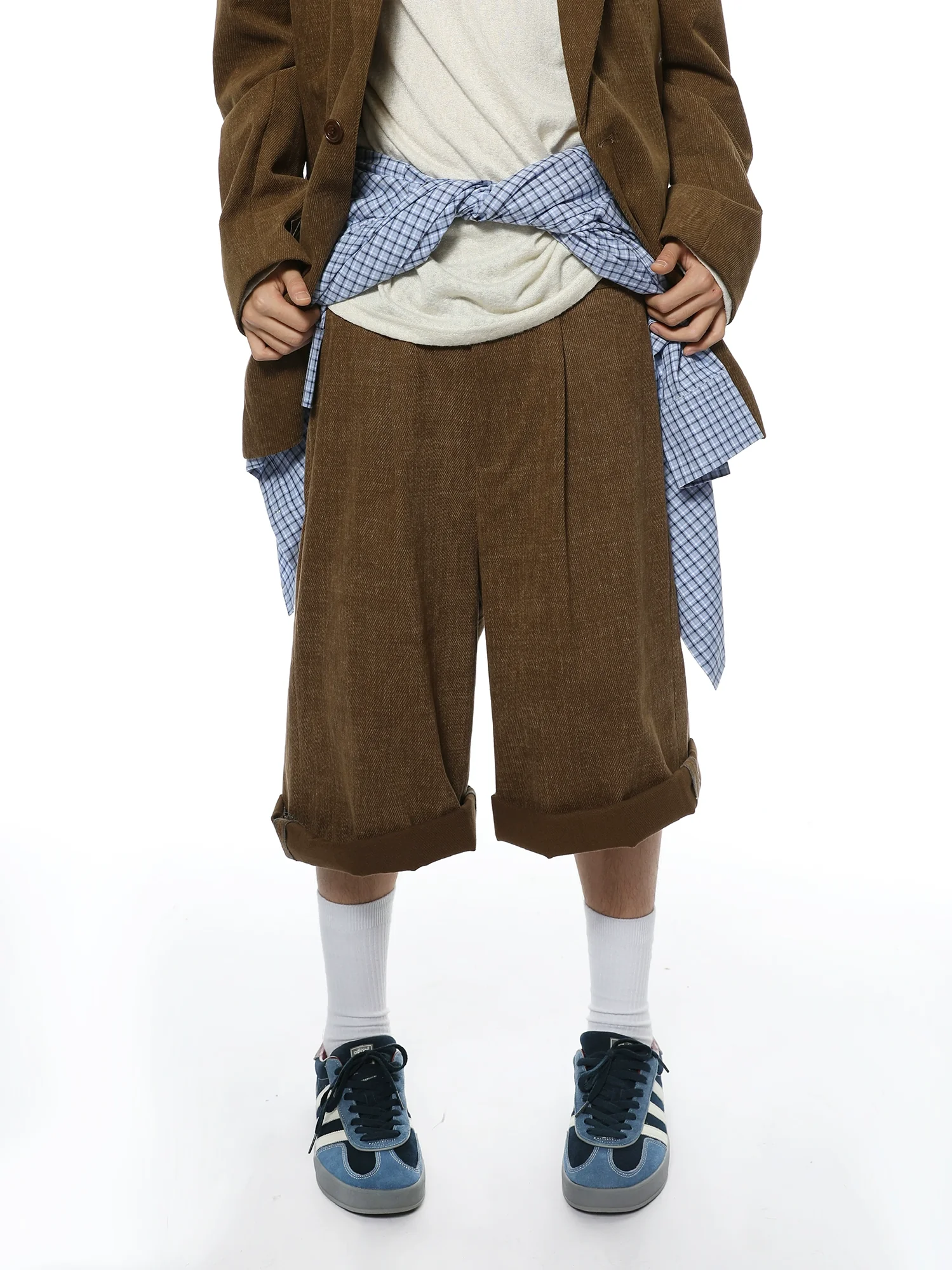 Oversized Textured Retro Blazer and Trousers Co-ord Set - Image 10