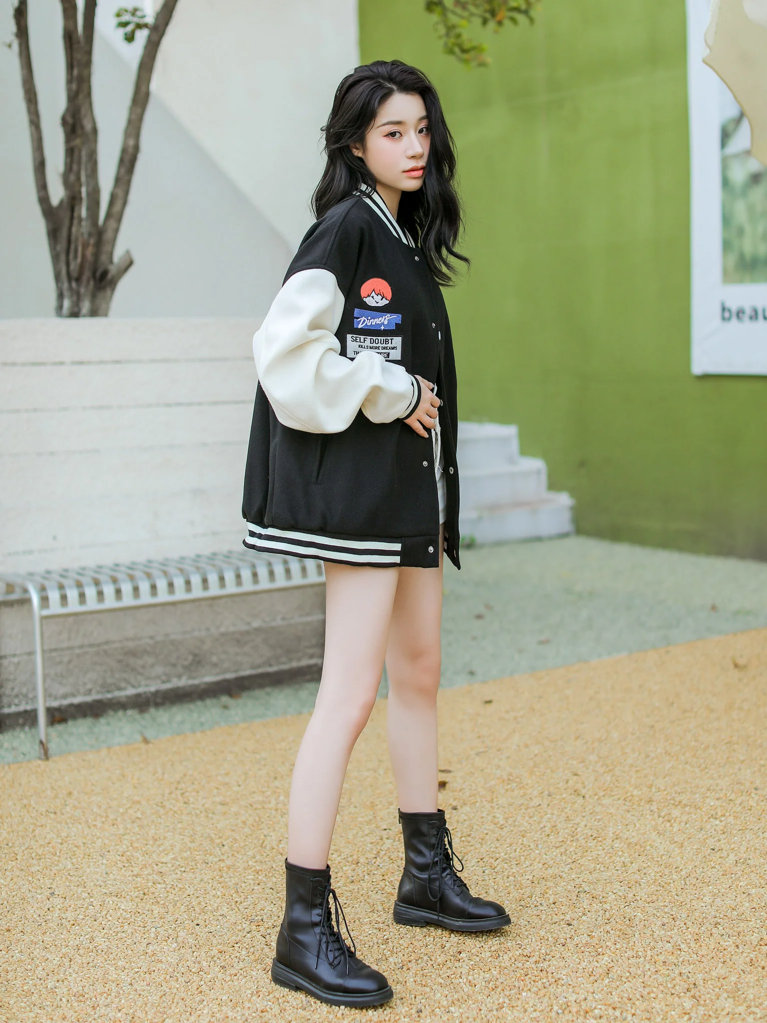 Oversized Vintage Graphic Baseball Jacket - Image 12