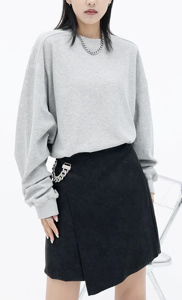 Oversized Waffle Textured Sweatshirt - Image 12