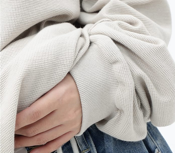 Oversized Waffle Textured Sweatshirt - Image 14