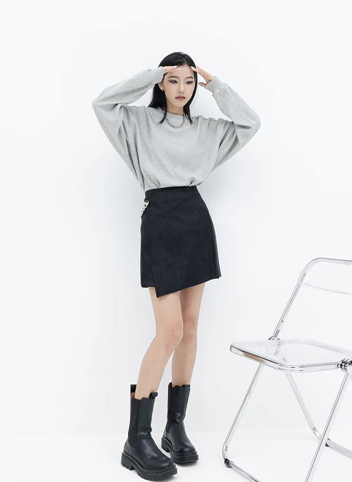 Oversized Waffle Textured Sweatshirt - Image 16
