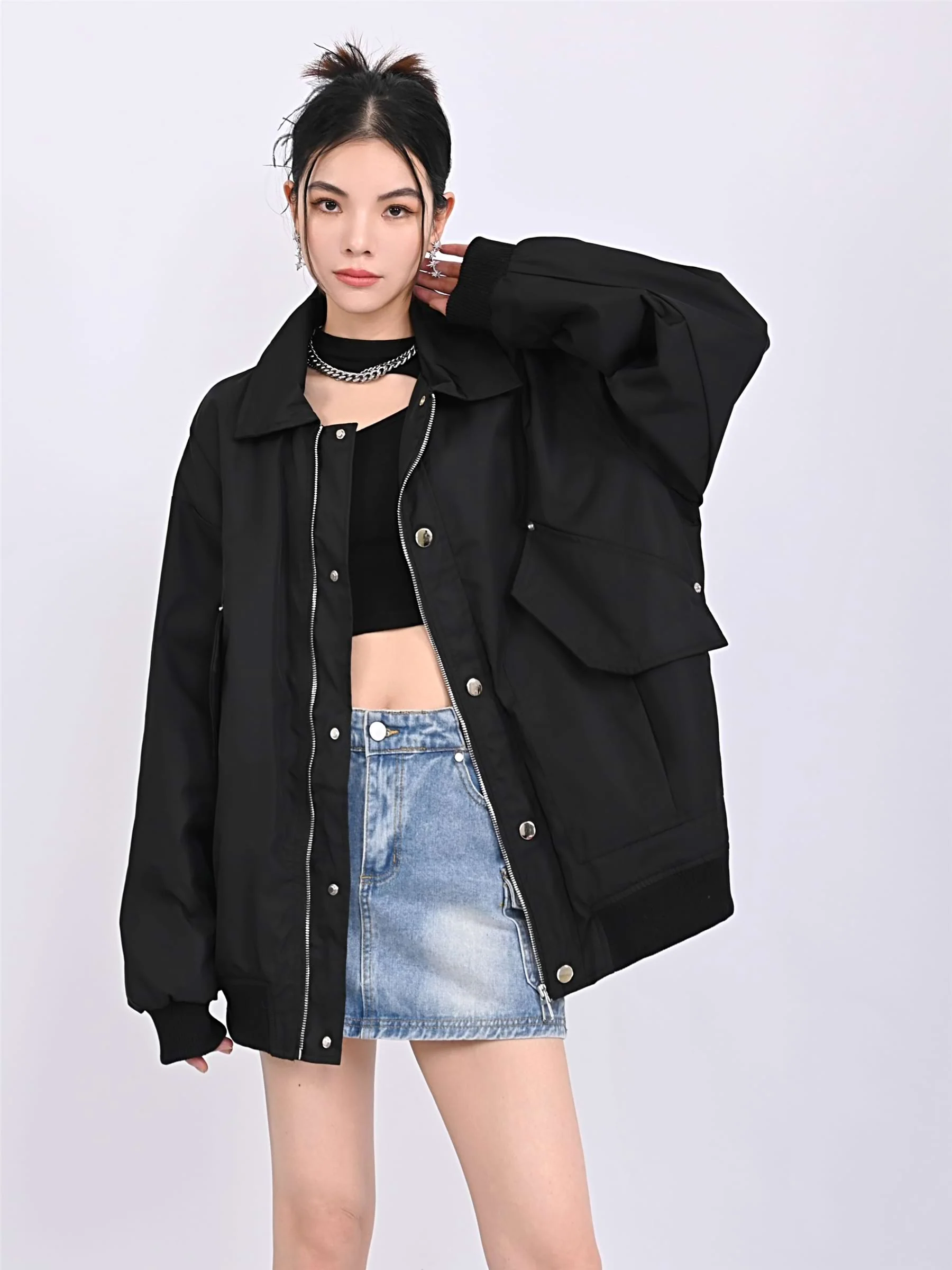 Oversized Zip Bomber Jacket - Image 11