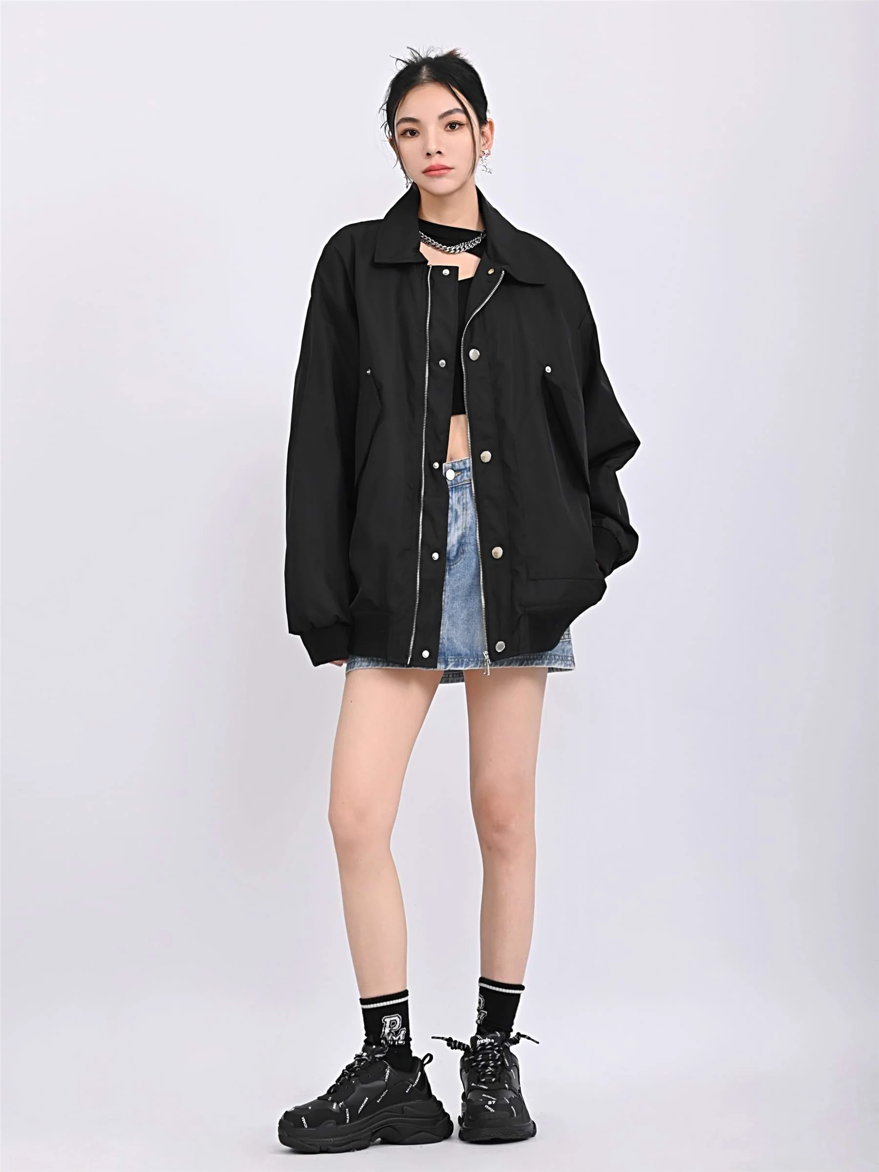 Oversized Zip Bomber Jacket - Image 13