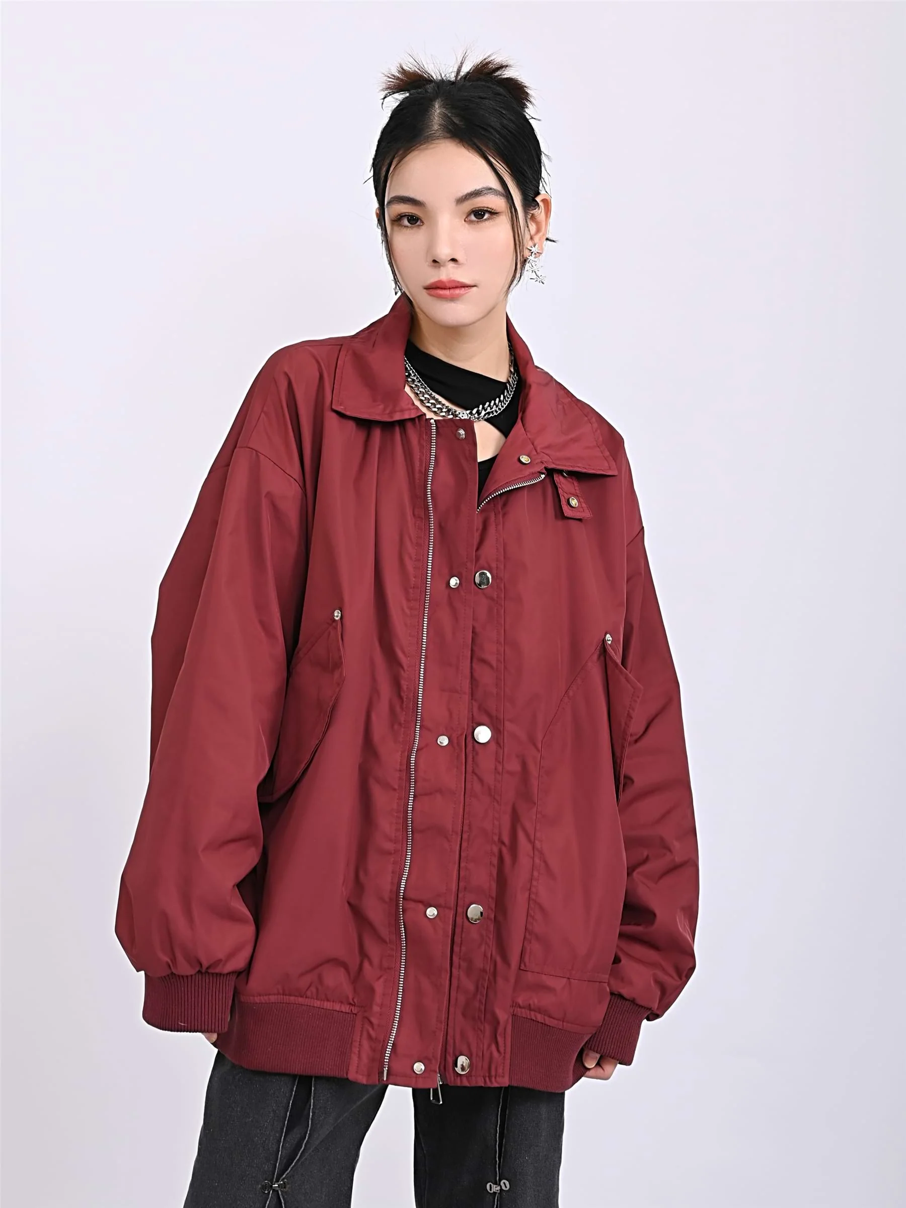 Oversized Zip Bomber Jacket - Image 2