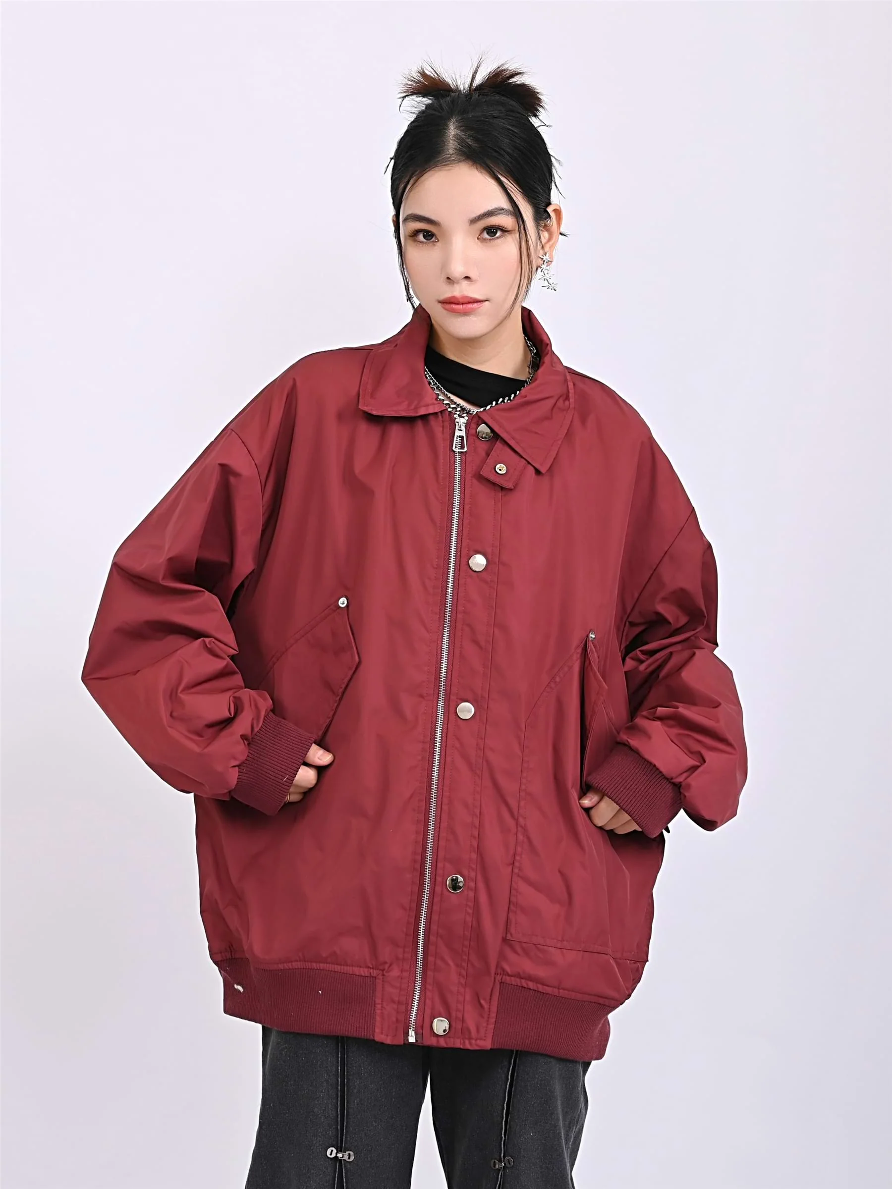Oversized Zip Bomber Jacket - Image 4