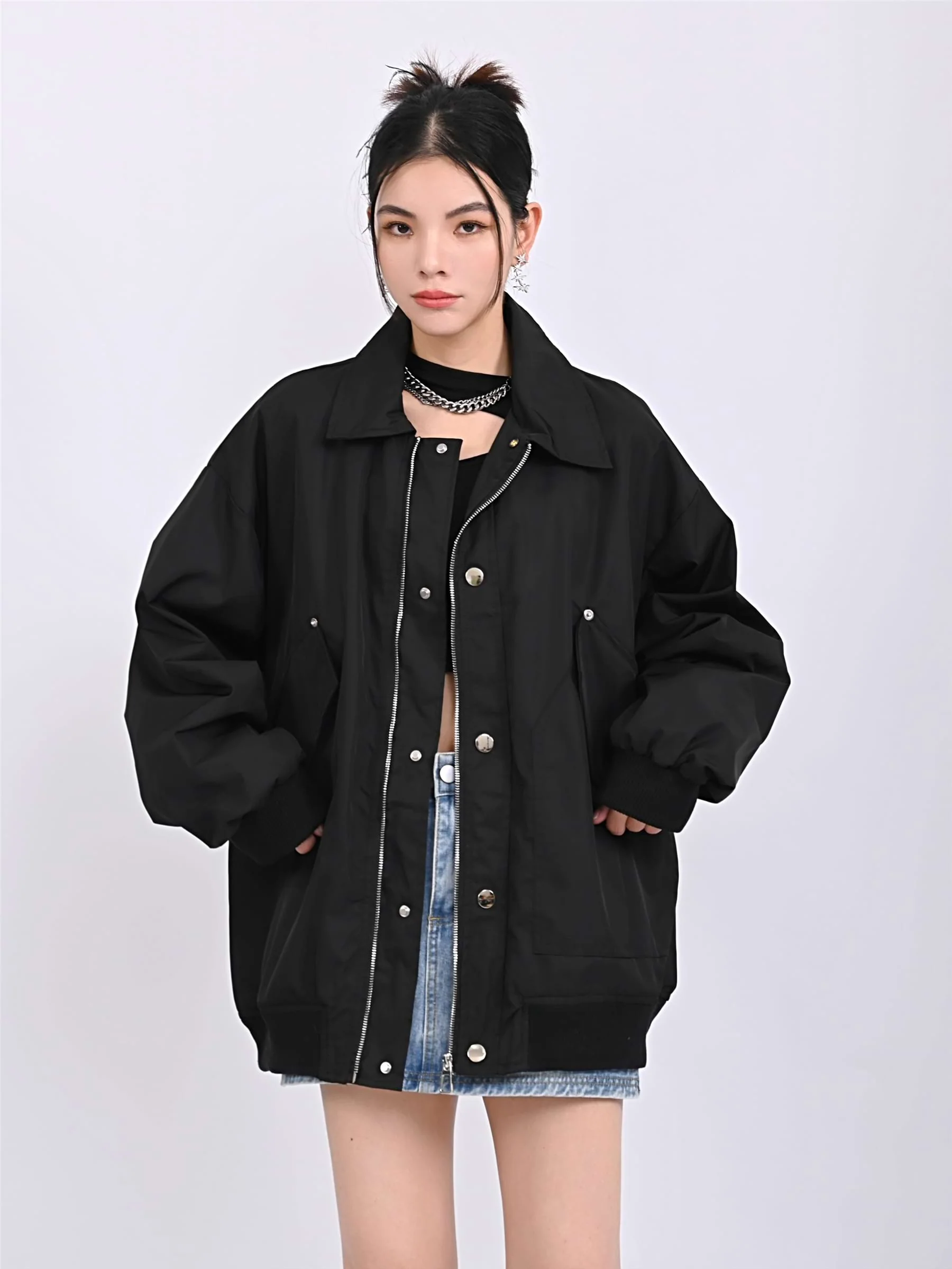 Oversized Zip Bomber Jacket - Image 5