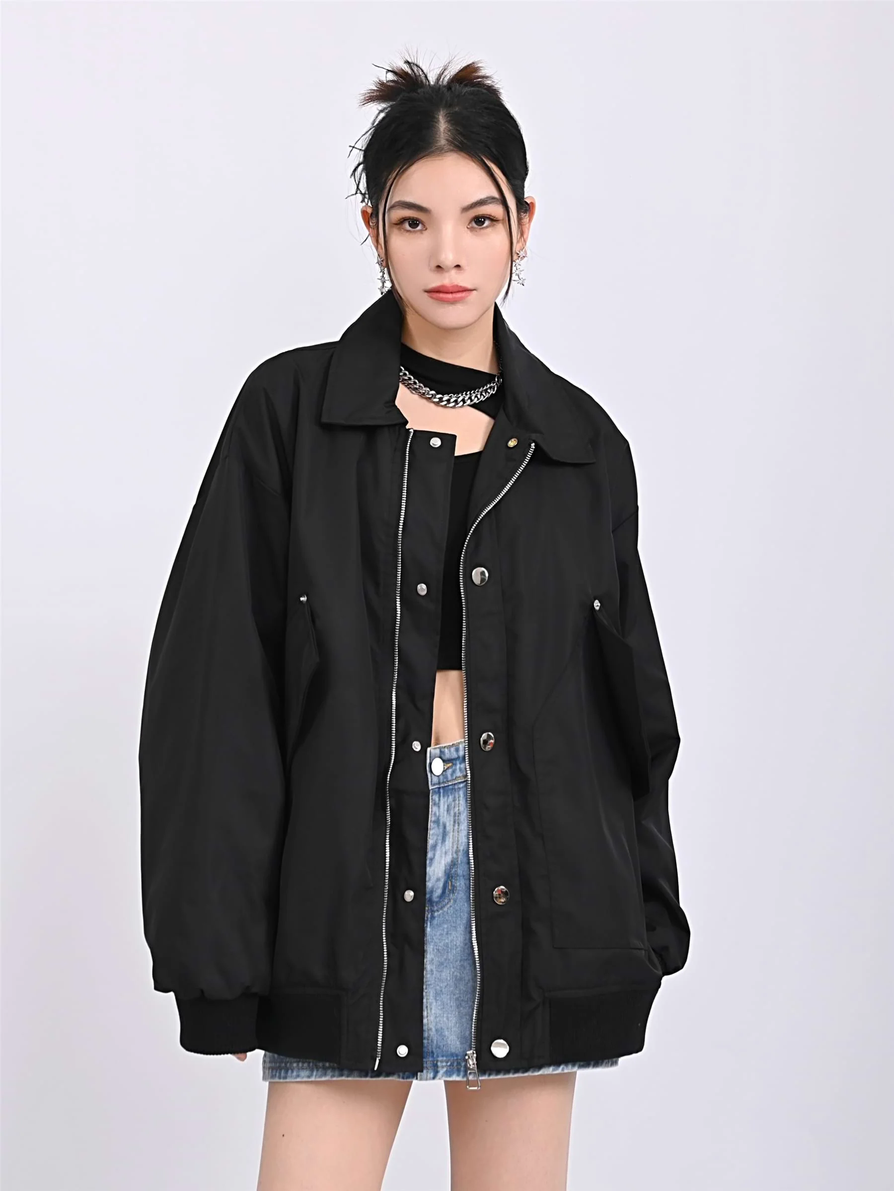Oversized Zip Bomber Jacket - Image 6