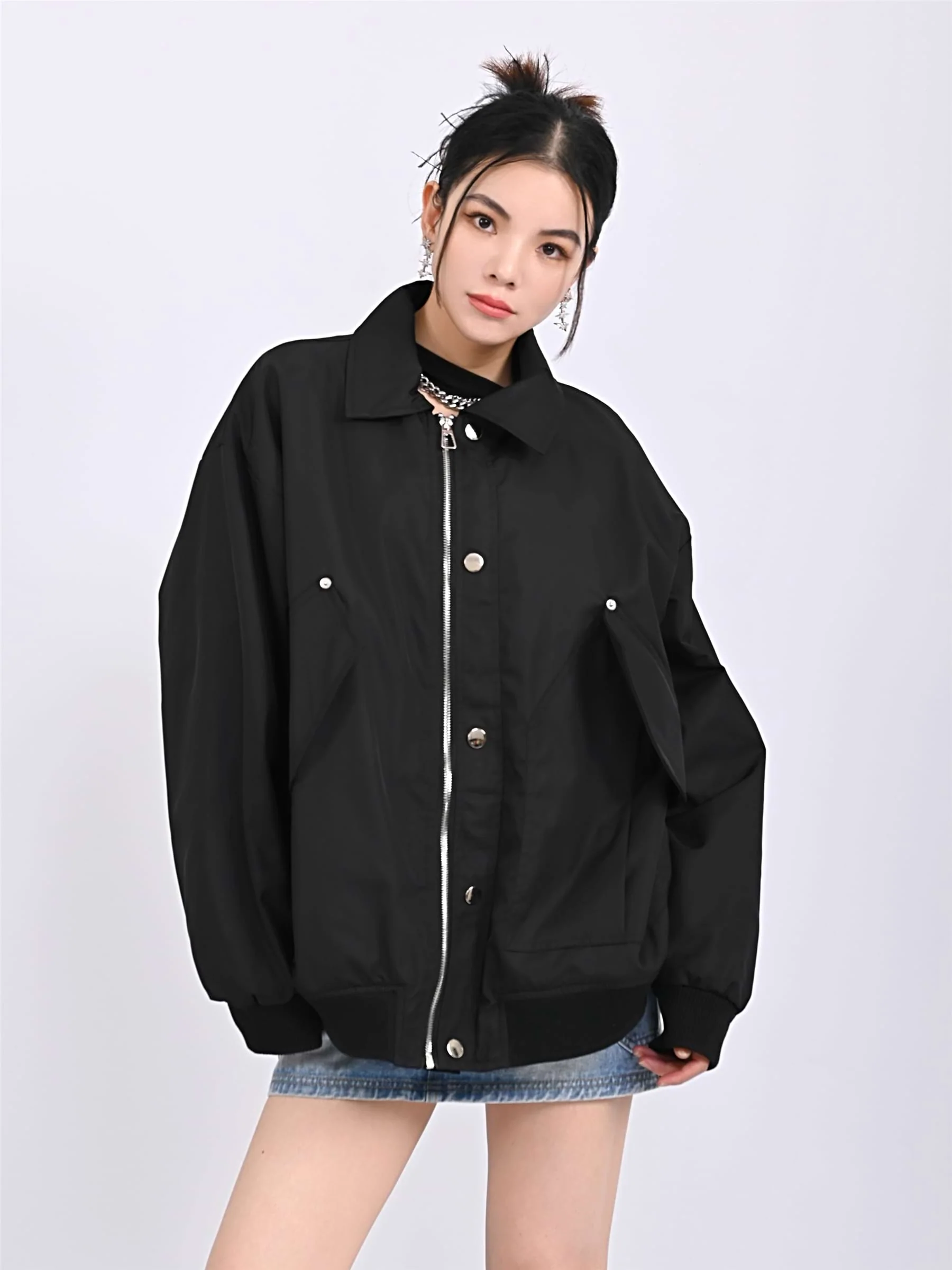 Oversized Zip Bomber Jacket - Image 8