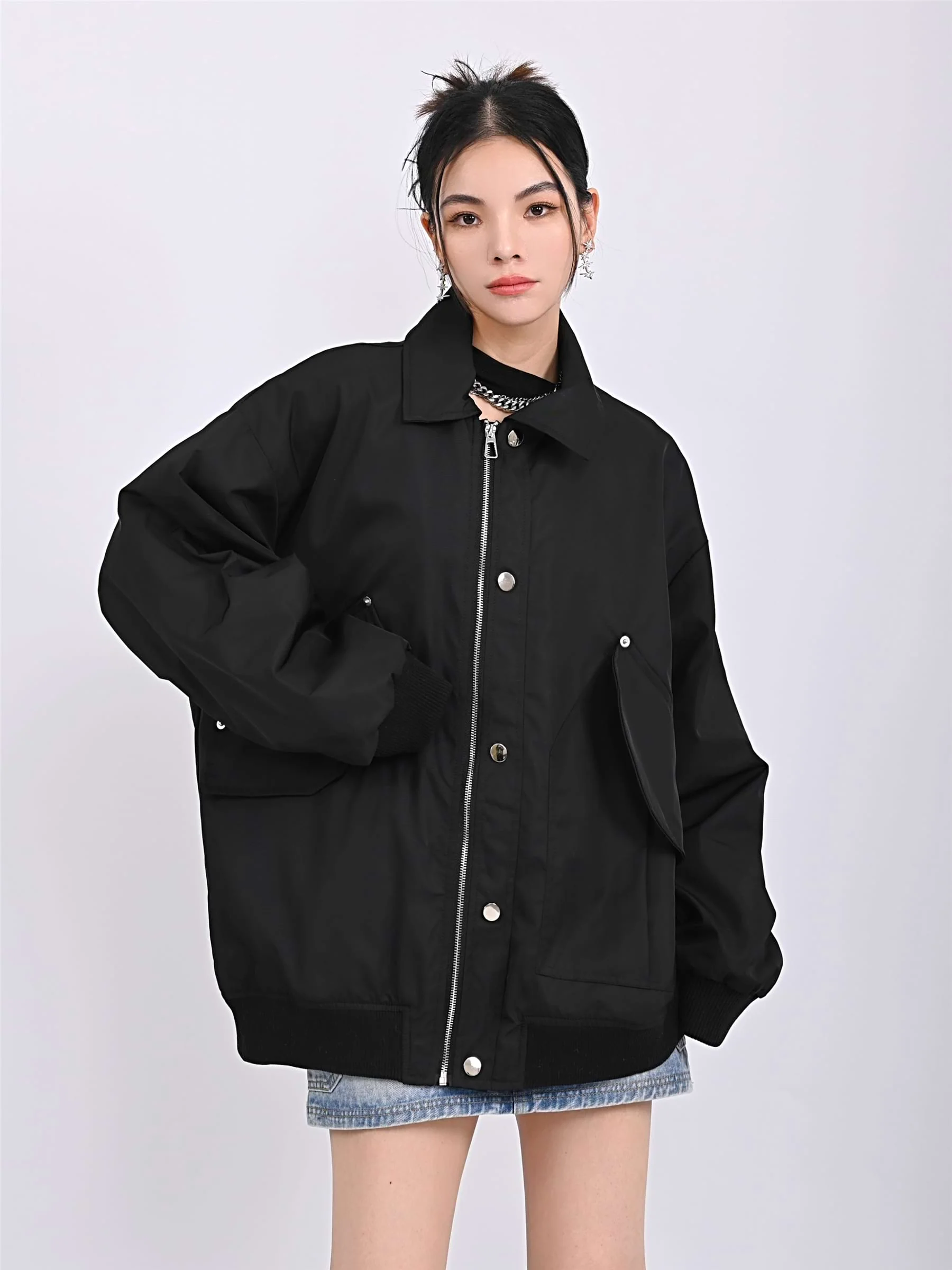 Oversized Zip Bomber Jacket - Image 9