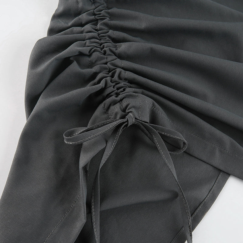 Parachute Ruched Back Slit Midi Skirt - Image 19