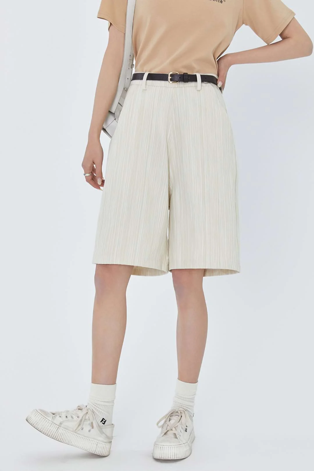 Pinstripe Midi Shorts - Image 6