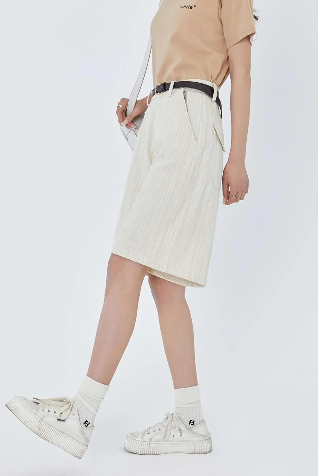 Pinstripe Midi Shorts - Image 7