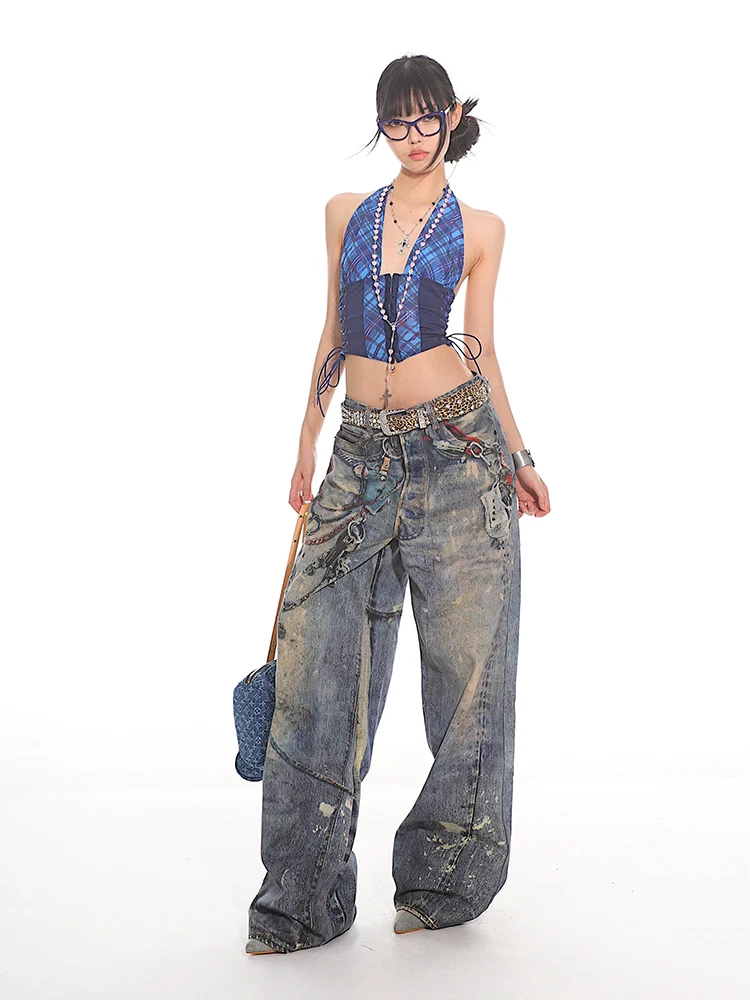 Plaid Halter Neck Crop Top with Side Lacing - Image 13