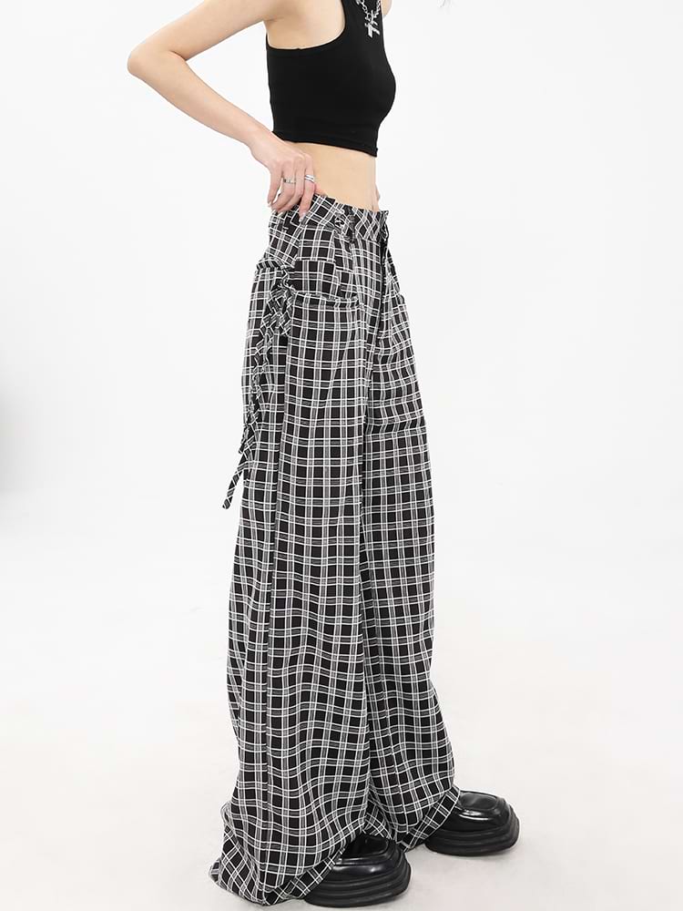 Plaid Wide Leg Pants - Image 2