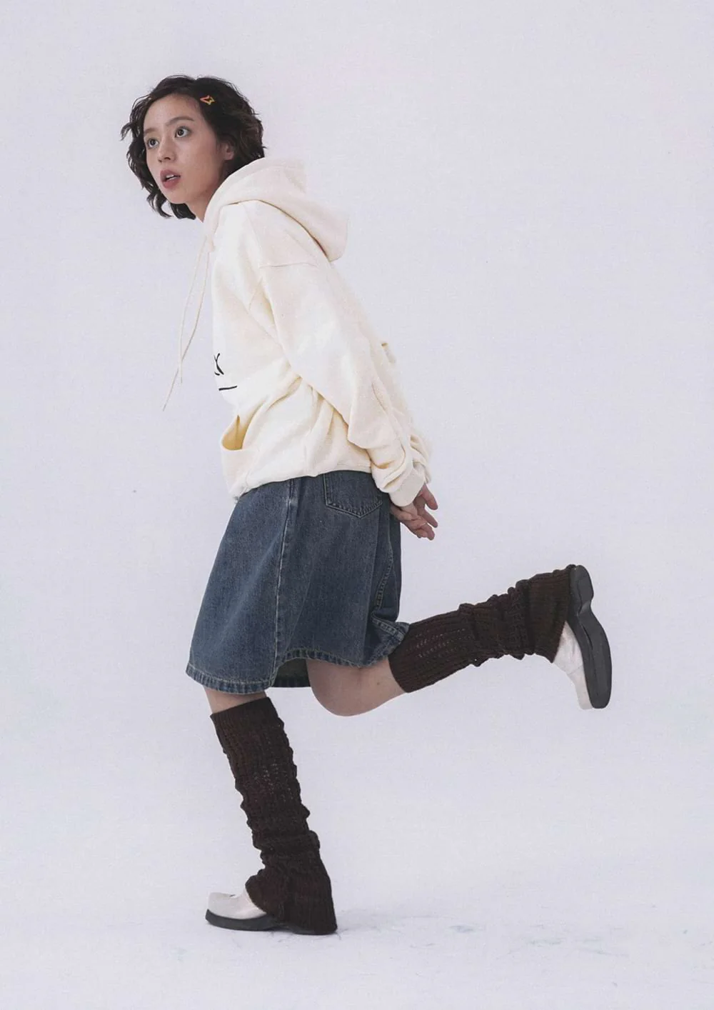 Pleated Denim Midi Skirt - Image 6