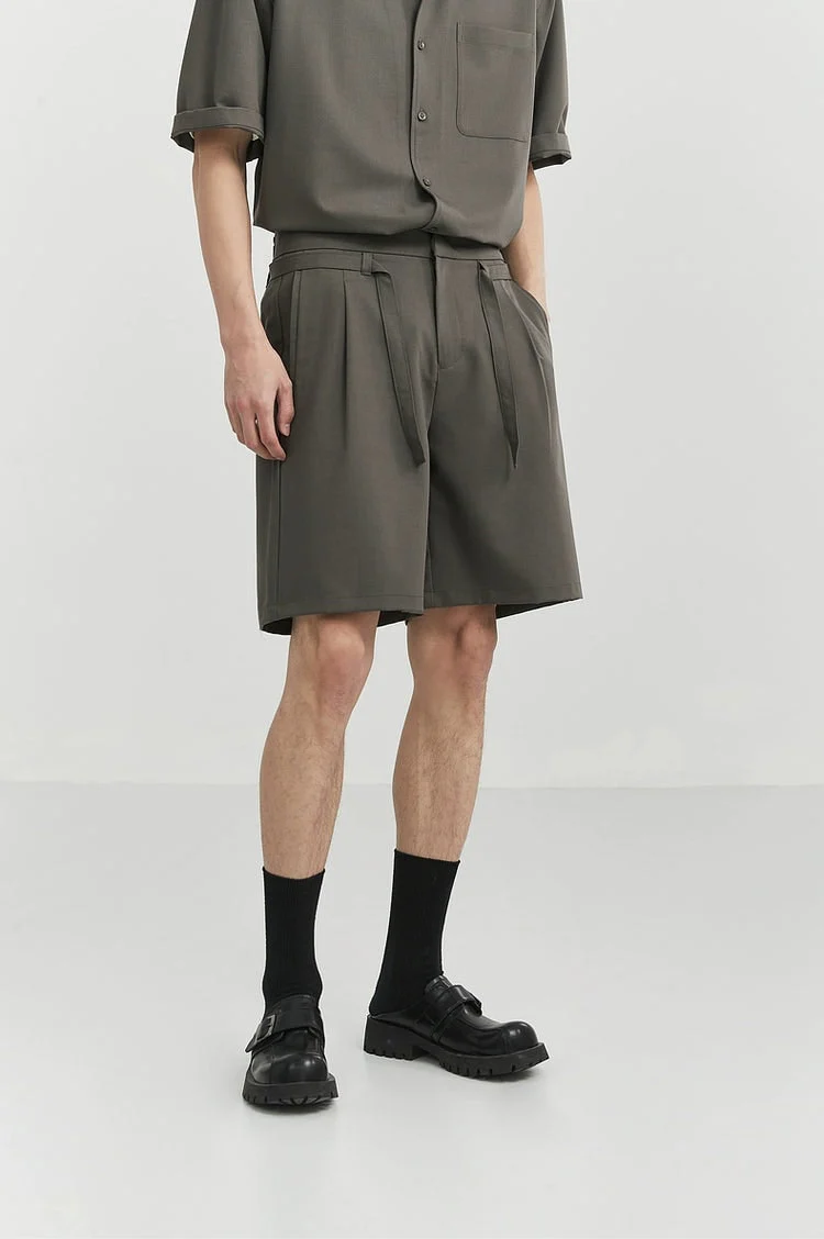 Pleated Drawstring-Belted Shorts - Image 4