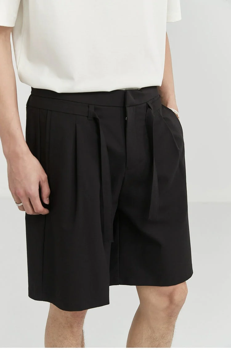 Pleated Drawstring-Belted Shorts - Image 8