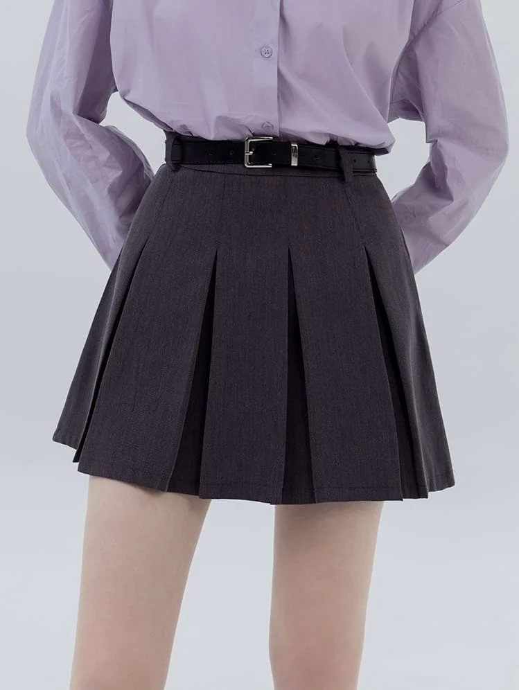 Pleated High Waist Mini Skirt - Image 7