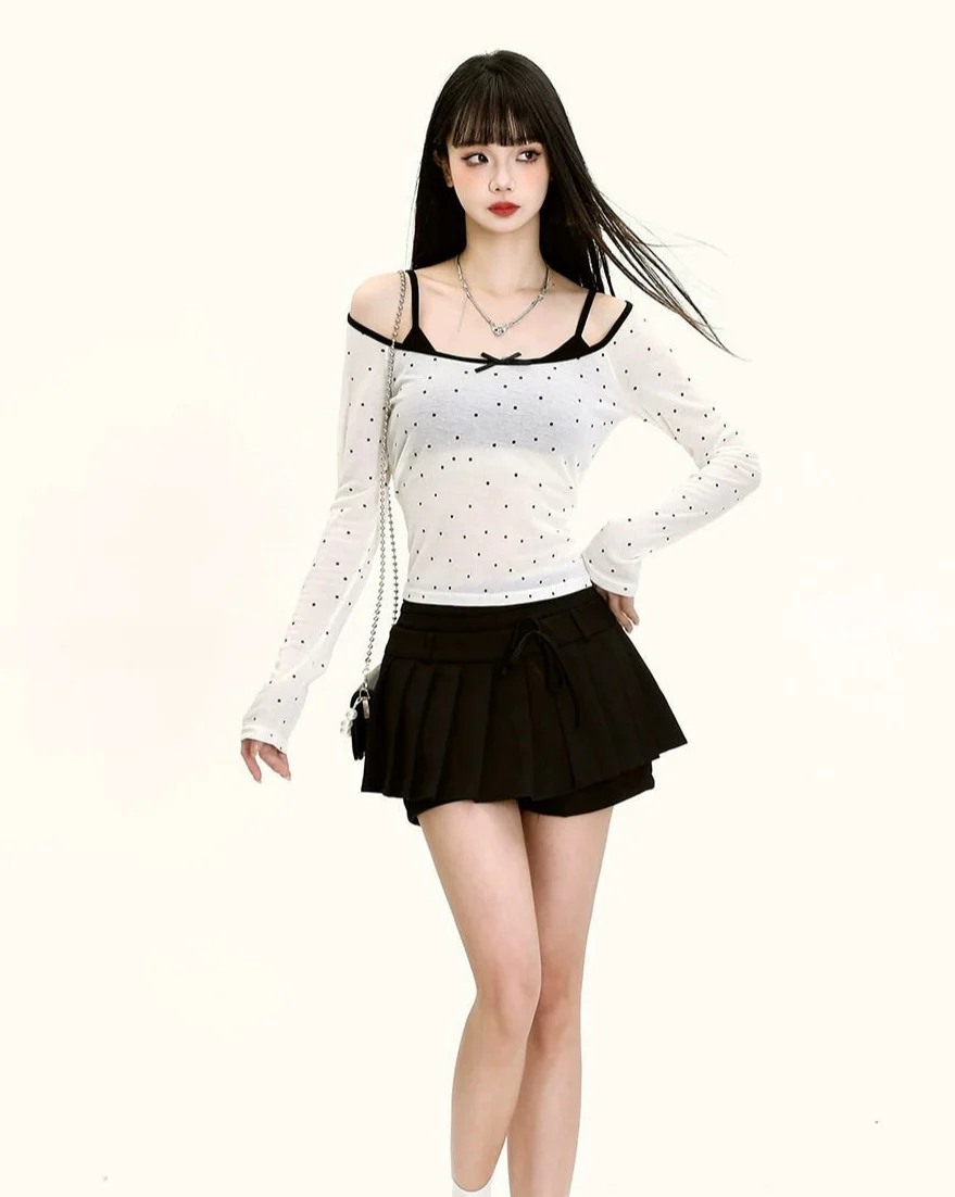 Pleated High-Waist Mini Skirt with Tie Belt - Image 8
