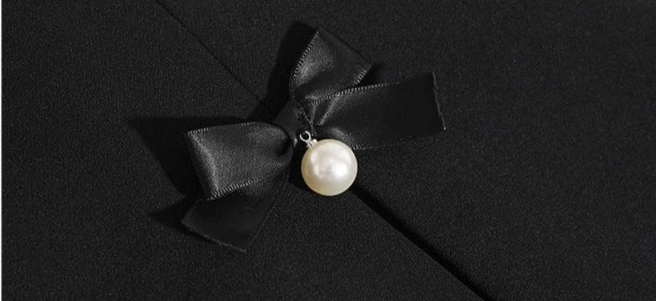 Pleated Mini Skirt with Bow and Faux Pearl Accents - Image 10