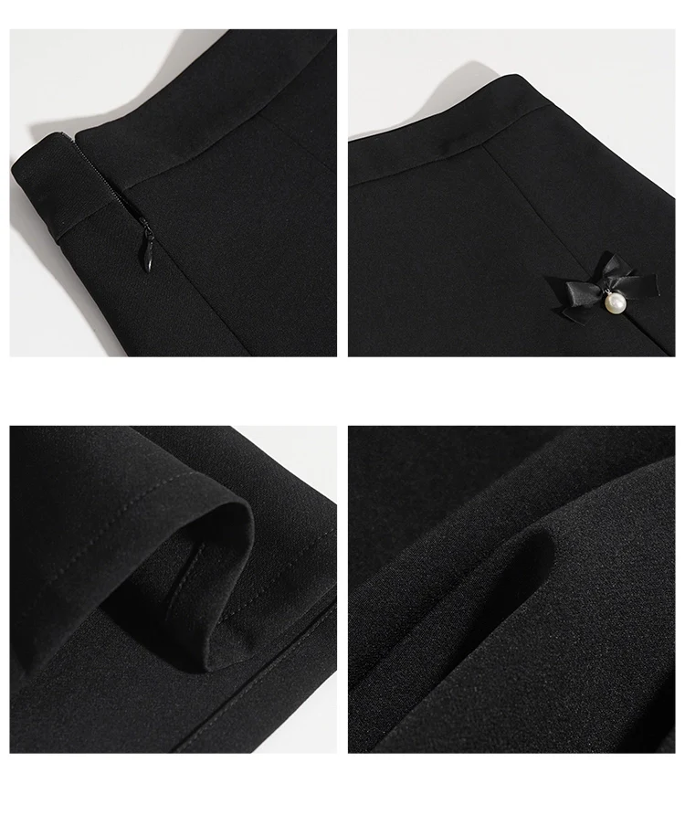 Pleated Mini Skirt with Bow and Faux Pearl Accents - Image 11