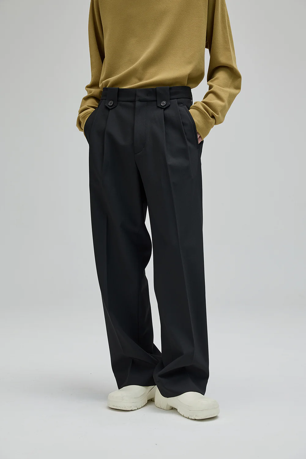 Pleated Straight Fit Pants - Image 9