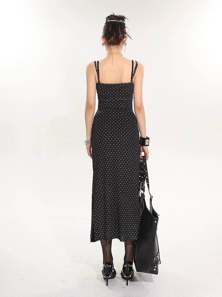 Polka Dot Sleeveless Midi Bodycon Dress - Image 14