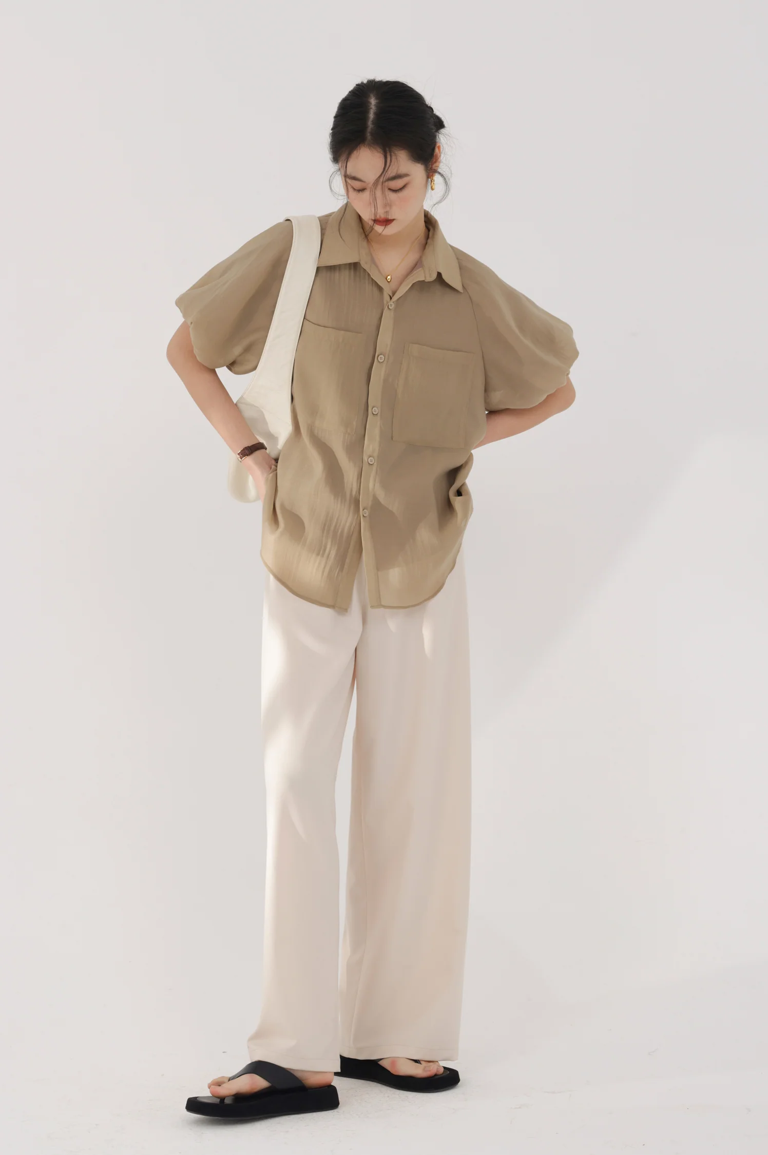 Puff Sleeve Button Top - Image 10