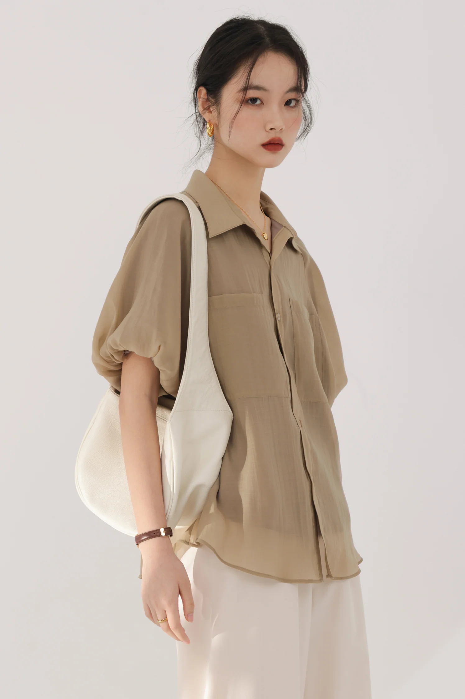 Puff Sleeve Button Top - Image 4