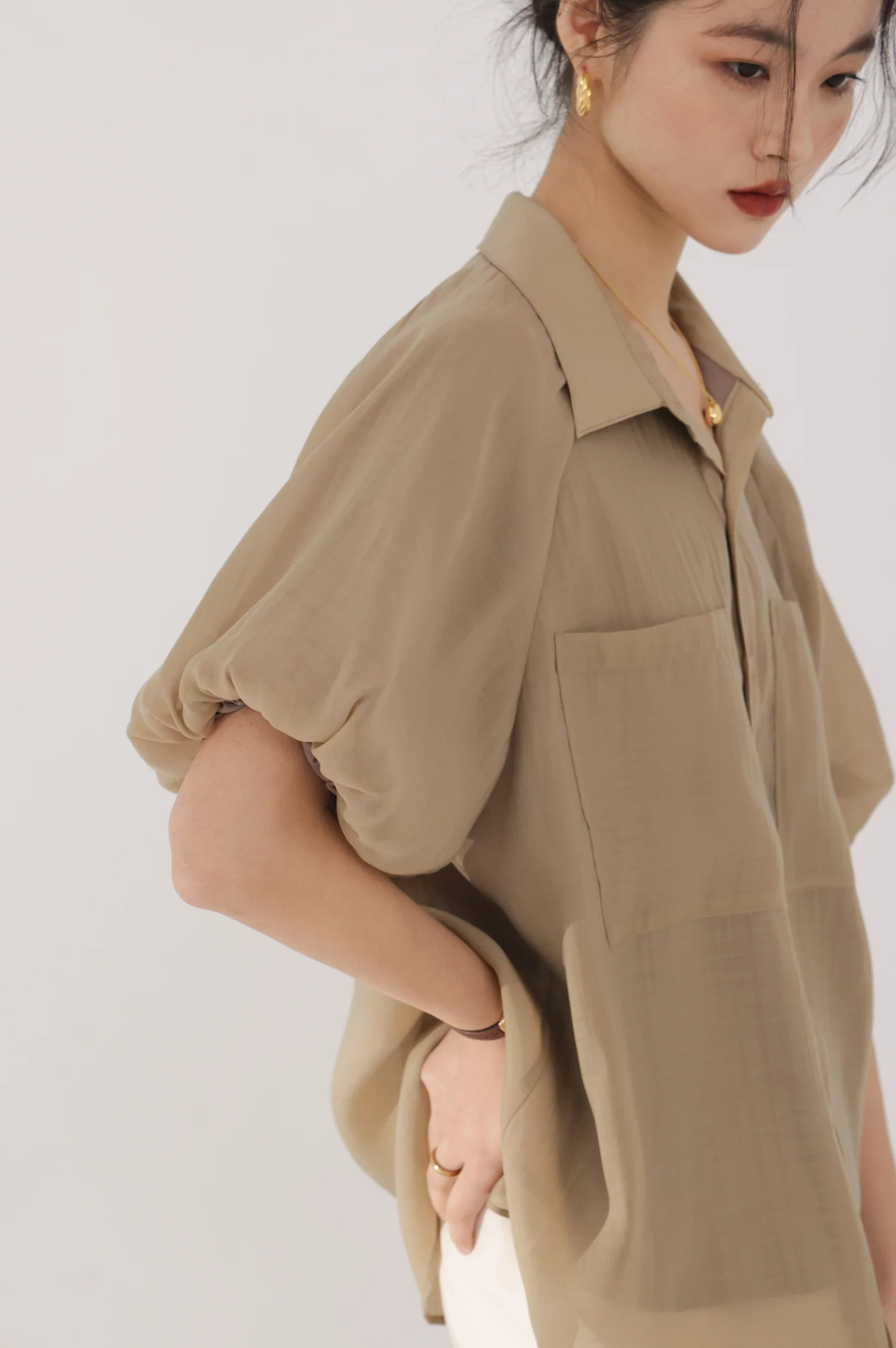 Puff Sleeve Button Top - Image 7