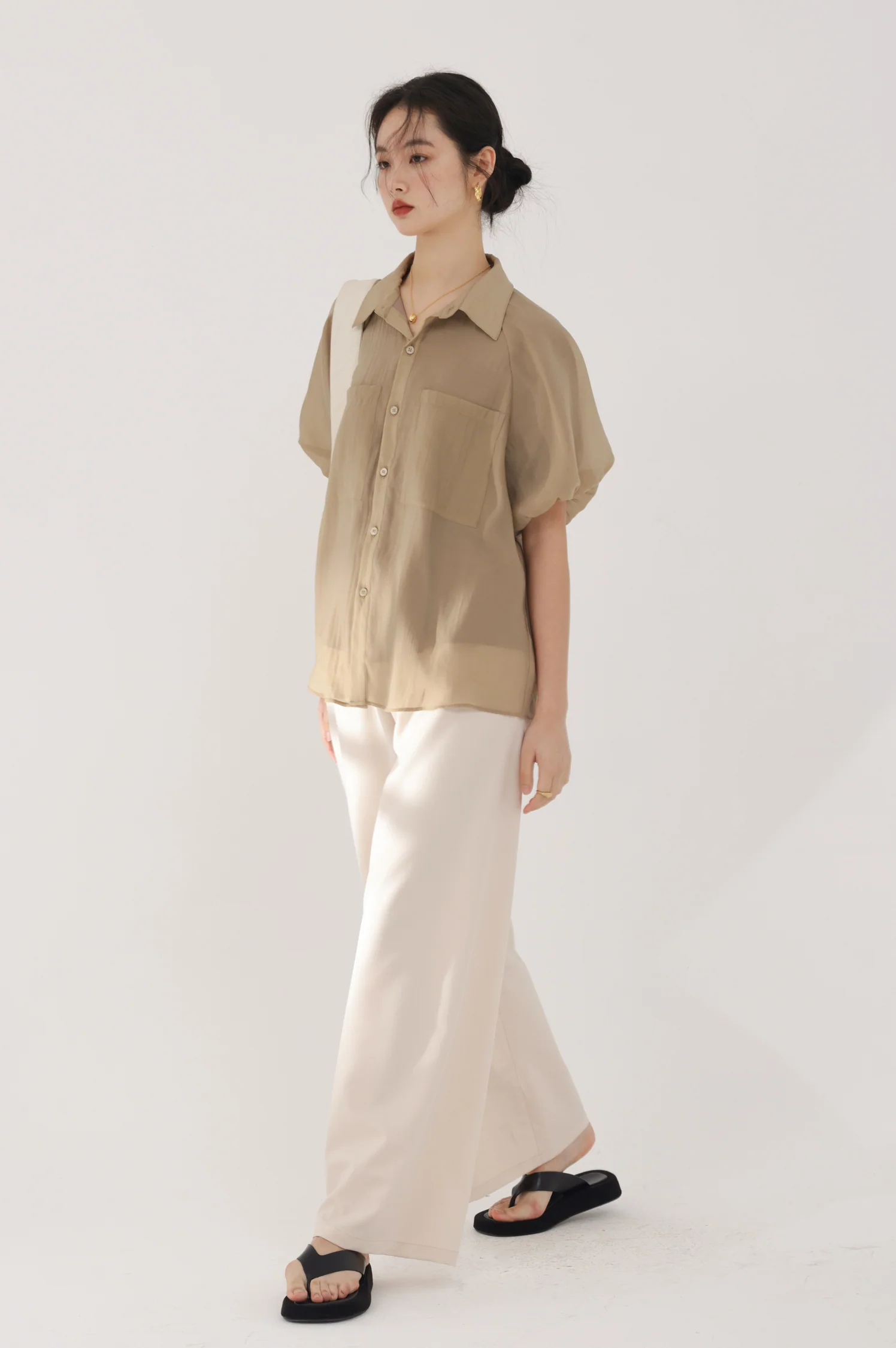 Puff Sleeve Button Top - Image 9