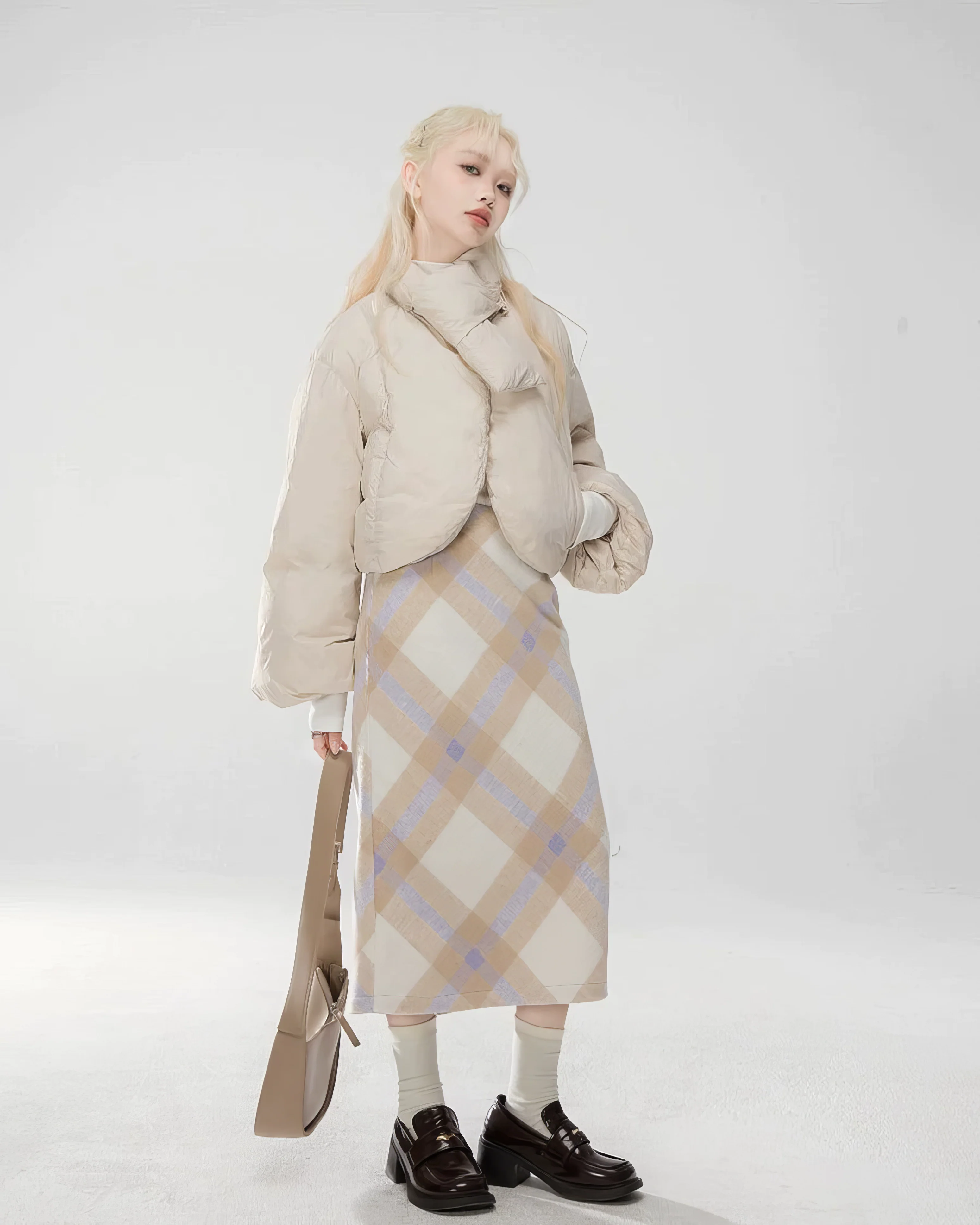 Puffer Wrap Scarf Collar Jacket - Image 4