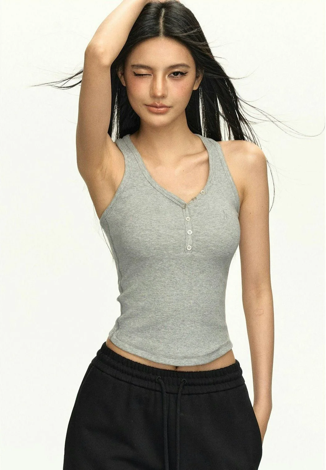 Racerback Ribbed Tank Top - Image 17