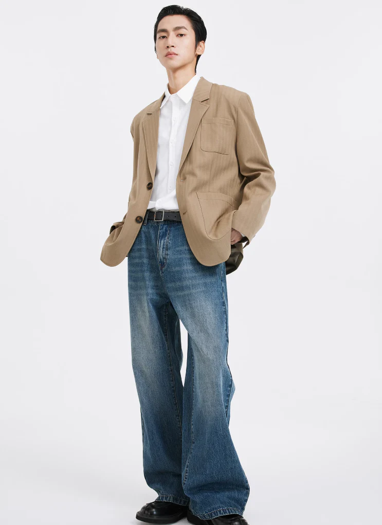 Relaxed Tailored Blazer with Multi Patch Pockets - Image 6