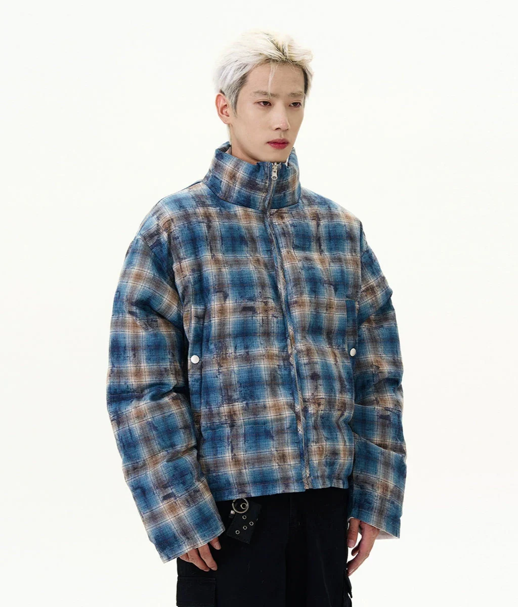Reversible Plaid Puffer Zip Jacket - Image 13