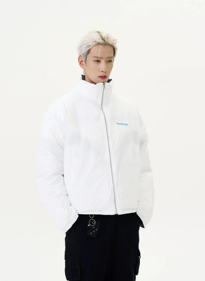 Reversible Plaid Puffer Zip Jacket - Image 17