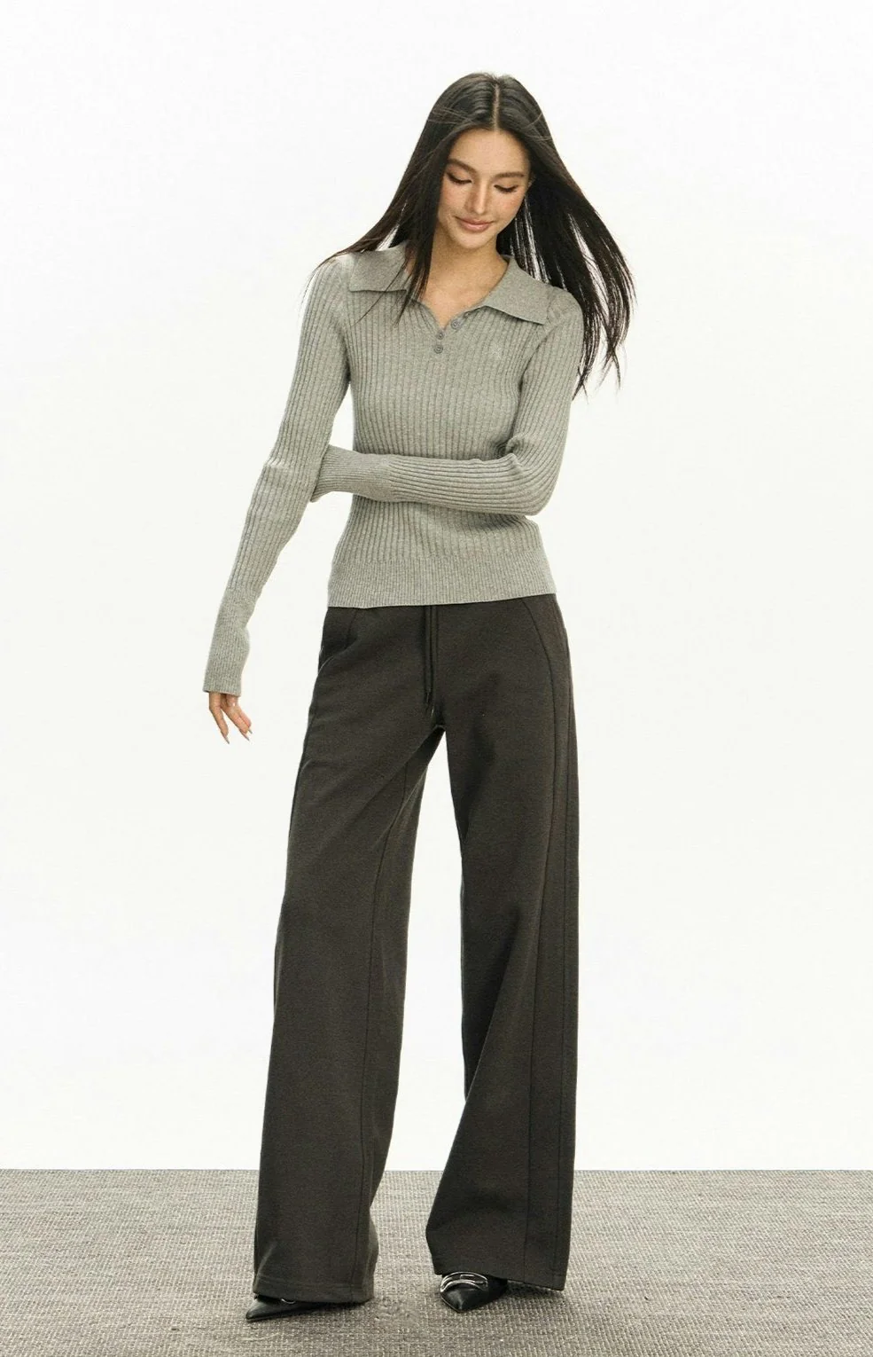 Ribbed Knit Henley Lightweight Top - Image 16