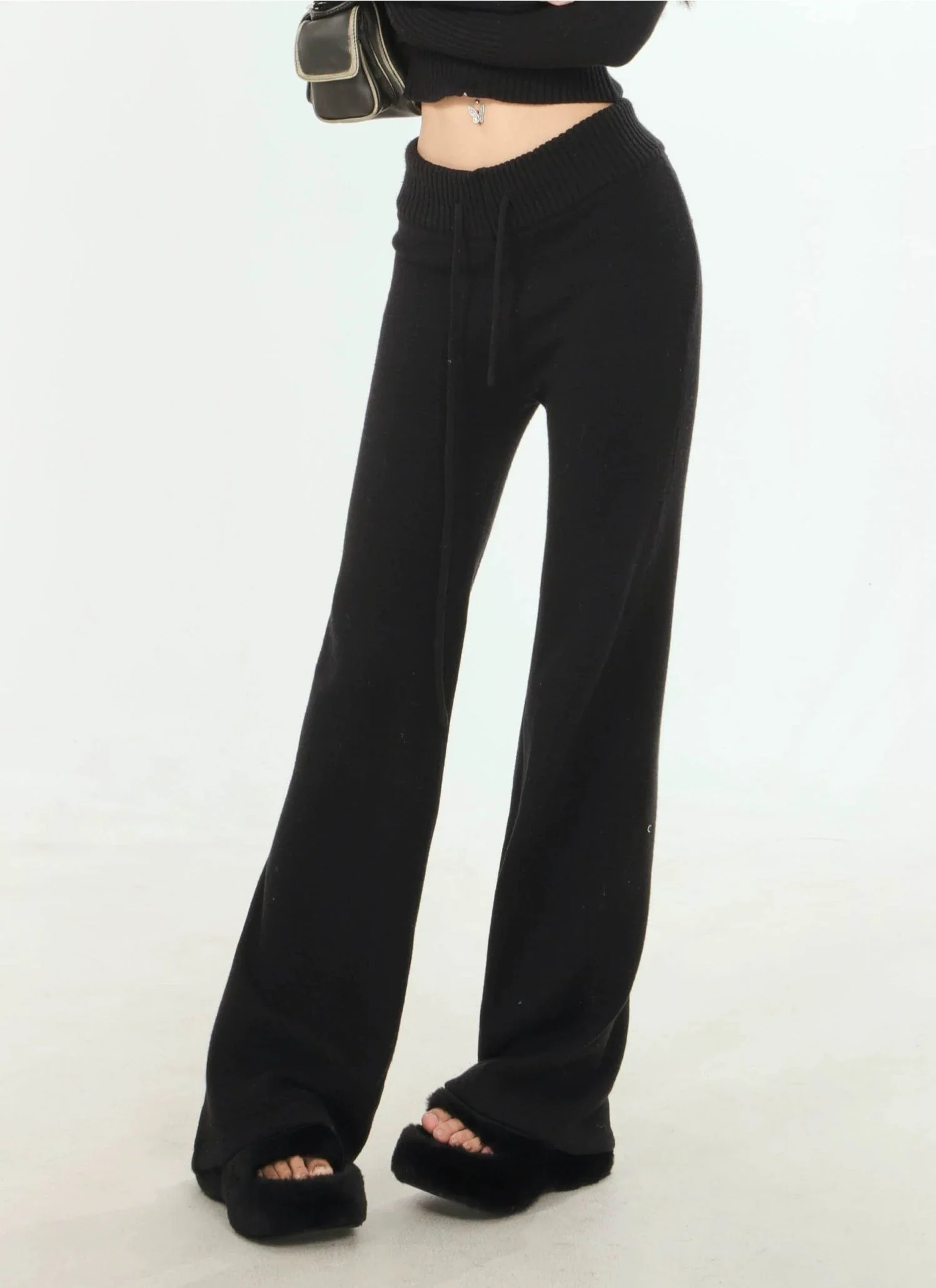 Ribbed Knit Zip-Up Hoodie and Pants Set - Image 17