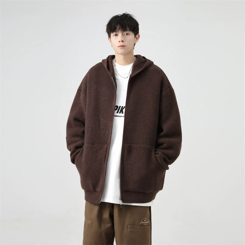 Ribbed Knit Zip-Up Hoodie with Oversized Pockets - Image 15