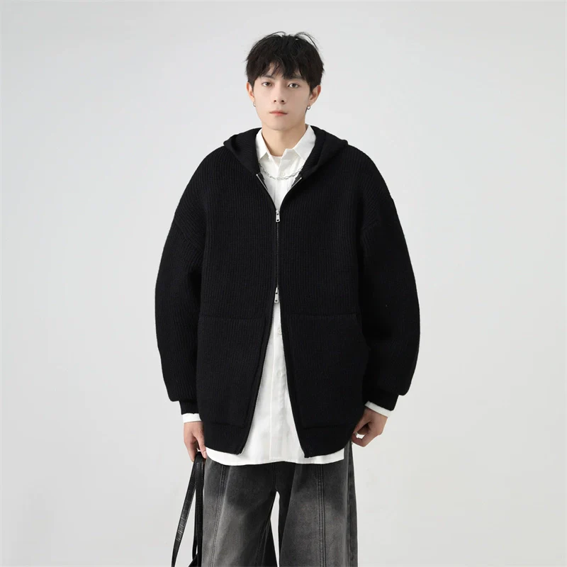 Ribbed Knit Zip-Up Hoodie with Oversized Pockets - Image 8